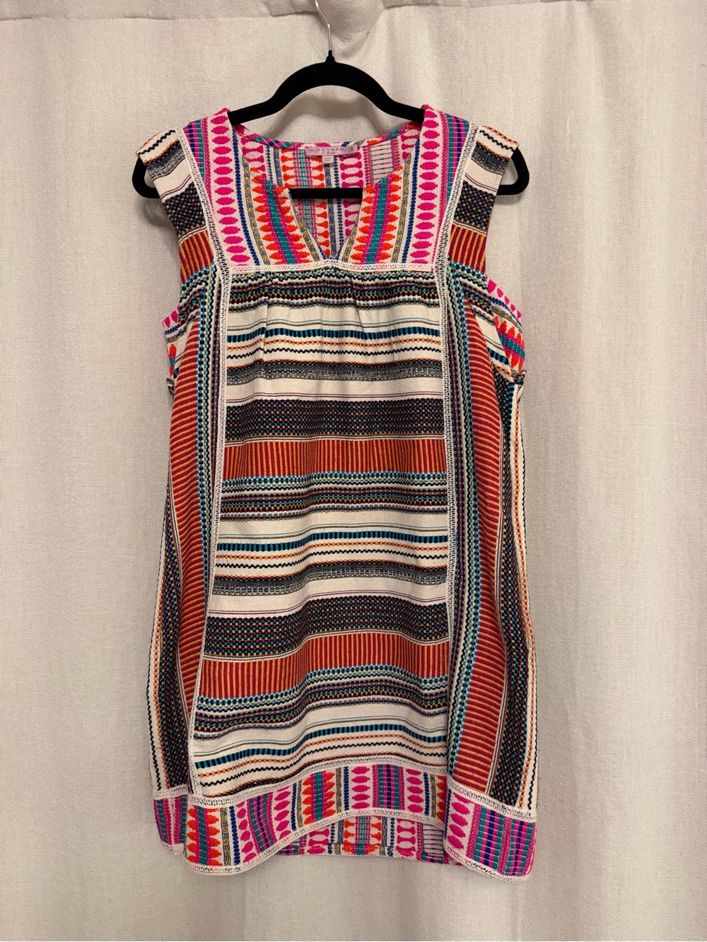Calypso St. Barth Multicolor Striped Sleeveless Tunic - Pink, Orange & Blue